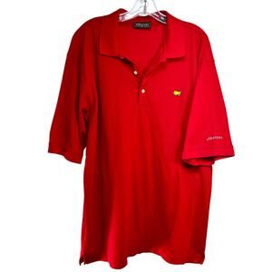 VTG Masters Golf Polo Shirt Men XL Red Pima Cotton Pique S/S Hong Kong Mercerize